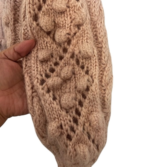 Zara cardigan chunky Pink Cardigan wool alpaca blend small - Picture 10 of 15